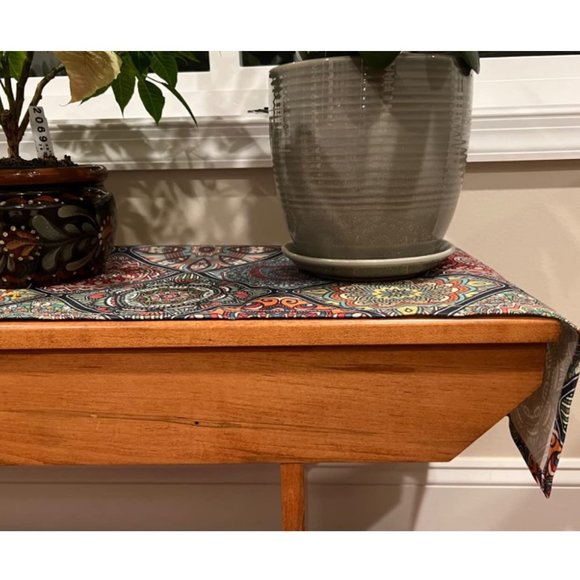 Long Boho Table Runner Bohemian Farmhouse Cottage Decor Decorative Cloth 13x72 - Picture 8 of 9